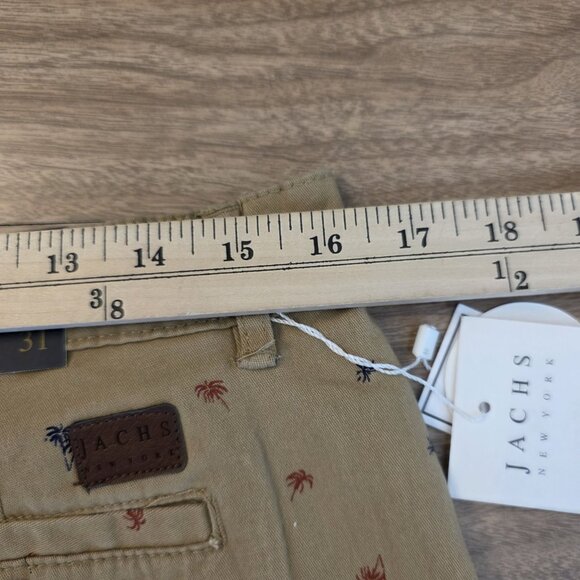 🔴 Jachs New York Shorts Mens 31 Dark Khaki Bleecker Palm Tree Summer Nautical - Picture 11 of 15